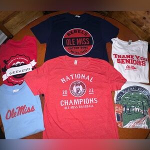 Ole Miss Men’s T-Shirts, Lot of 6, Sizes Medium and Large